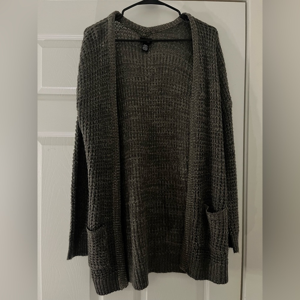 Cozy Black Open-Front Sweater